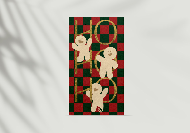 HOLLY GREEN HO HO Note Card