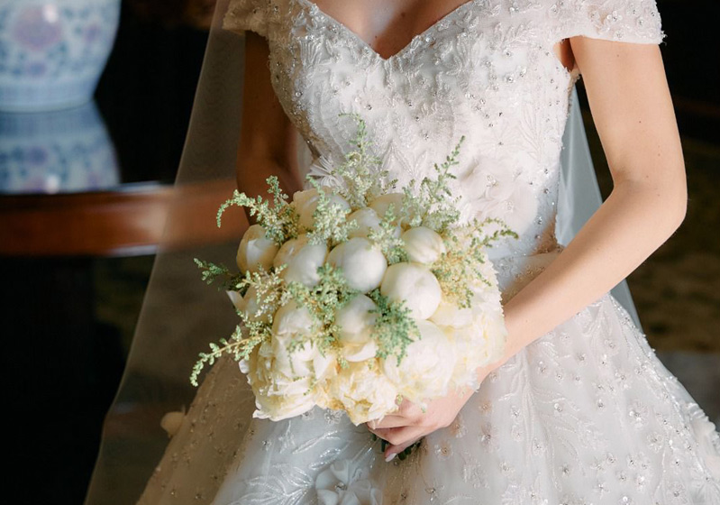 Ribbon Flowers Peony Bridal Bouquets